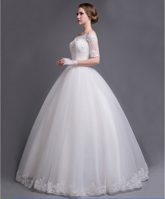 WDDH1560  off the shoulder  wedding dress